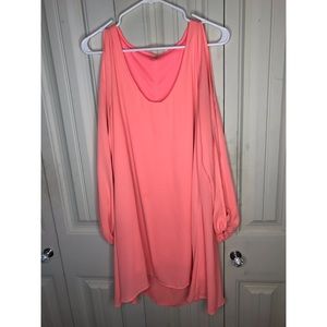 Coral open sleeve boutique dress